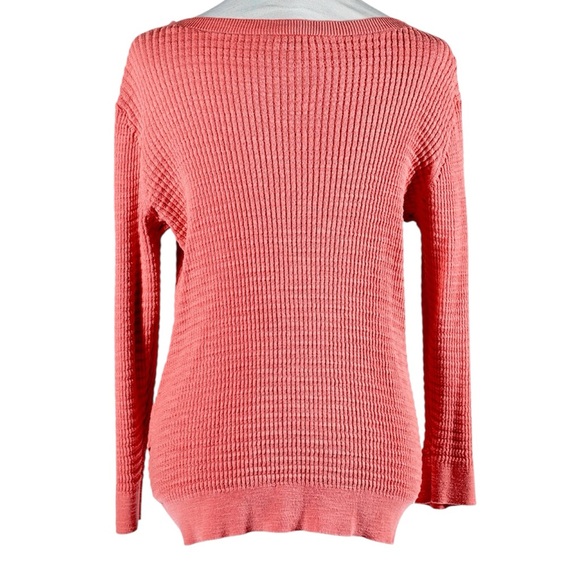 LOFT Coral Long Sleeve Asymmetrical Hem Sweater Size M - Picture 10 of 17